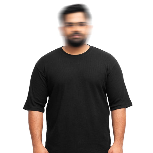 Black Waffle T -Shirt