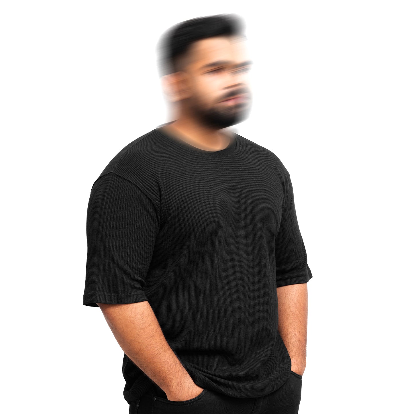 Black Waffle T -Shirt